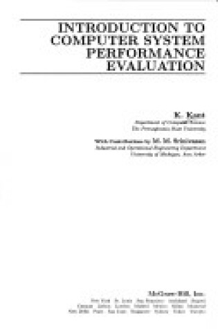 Cover of Introduction To Computer System Performance Evaluation