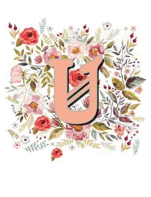 Book cover for U Monogram Letter Floral Wreath Notebook