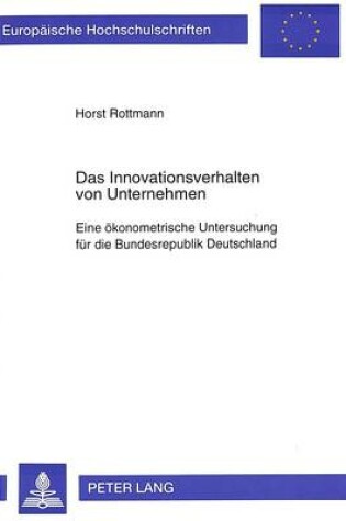 Cover of Das Innovationsverhalten Von Unternehmen