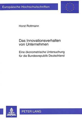 Cover of Das Innovationsverhalten Von Unternehmen