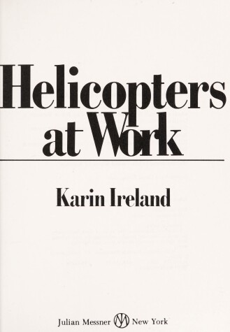 Book cover for Helicopters at Work