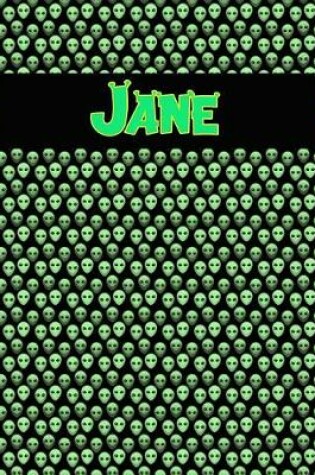 Cover of 120 Page Handwriting Practice Book with Green Alien Cover Jane