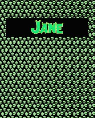 Book cover for 120 Page Handwriting Practice Book with Green Alien Cover Jane