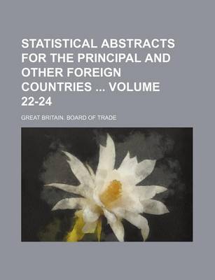 Book cover for Statistical Abstracts for the Principal and Other Foreign Countries Volume 22-24