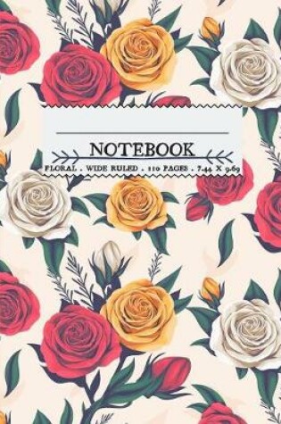 Cover of Wide Ruled Notebook Floral