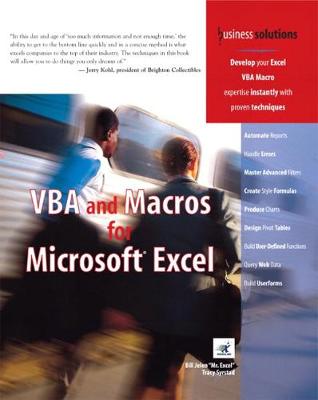 Book cover for VBA and Macros for Microsoft Excel