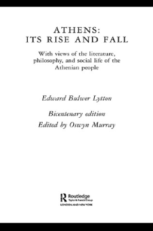 Cover of Athens: Its Rise and Fall