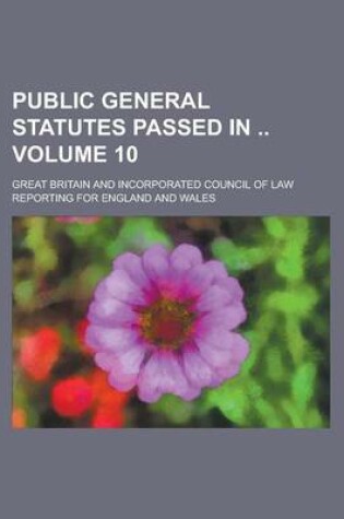 Cover of Public General Statutes Passed in Volume 10