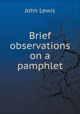 Book cover for Brief observations on a pamphlet