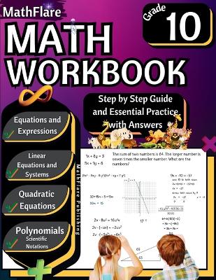 Book cover for MathFlare - Math Workbook 10th Grade