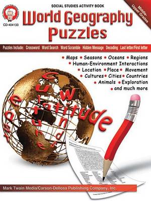 Book cover for World Geography Puzzles, Grades 6 - 12