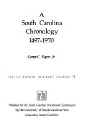 Cover of South Carolina Chronology, 1497-1970