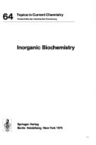 Cover of Inorganic Biochemistry