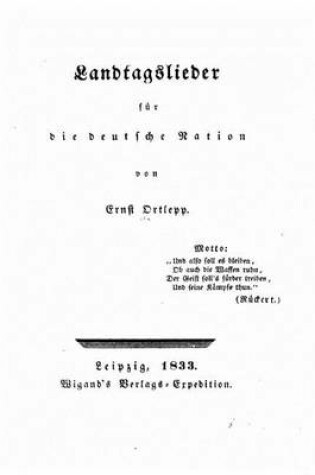 Cover of Landtagslieder Für Die Deutsche Nation