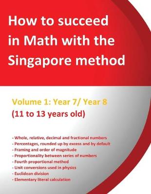Book cover for How to succeed in math with the Singapore method - Year 7 and Year 8 - (11 to 13 years old)