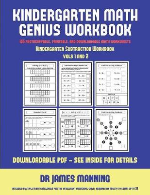 Cover of Kindergarten Subtraction Workbook (Kindergarten Math Genius)