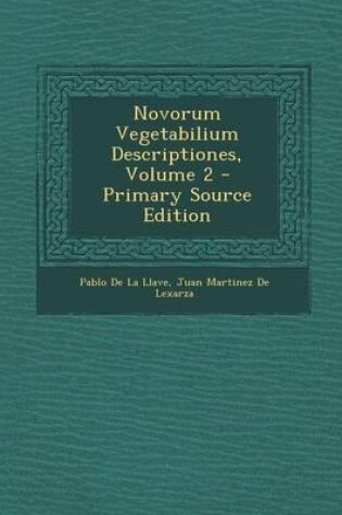 Cover of Novorum Vegetabilium Descriptiones, Volume 2