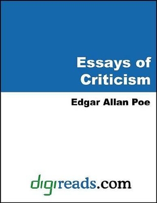 Book cover for Essays of Criticism