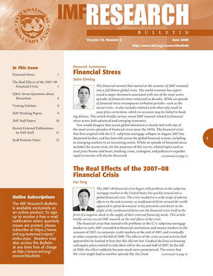 Book cover for IMF Research Bulletin, July 2009