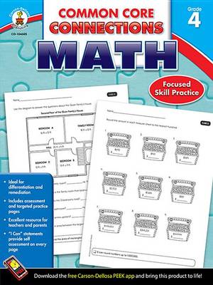 Book cover for Common Core Connections Math, Grade 4