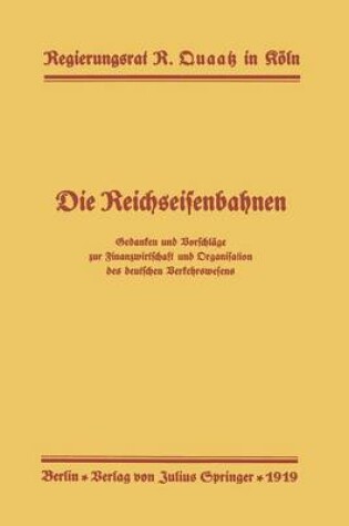 Cover of Die Reichseisenbahnen