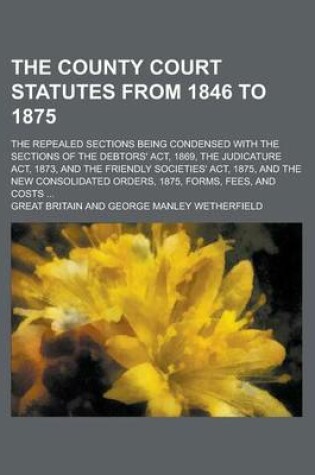 Cover of The County Court Statutes from 1846 to 1875; The Repealed Sections Being Condensed with the Sections of the Debtors' ACT, 1869, the Judicature ACT, 1873, and the Friendly Societies' ACT, 1875, and the New Consolidated Orders, 1875, Forms,