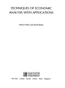 Book cover for Techniques of Economic Analysis with Applications