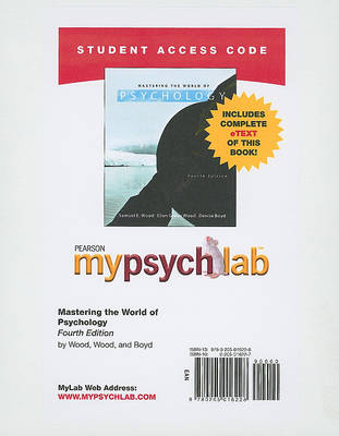 Book cover for MyLab Psychology  with Pearson eText -- Standalone Access Card -- for Mastering the World of Psychology