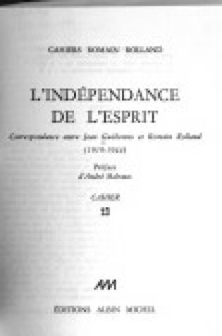 Cover of L'Indaependance de l'Esprit