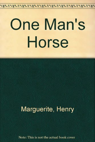 Book cover for One Man's Horse