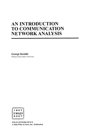 Cover of An Introduction to Communication Network Analysis