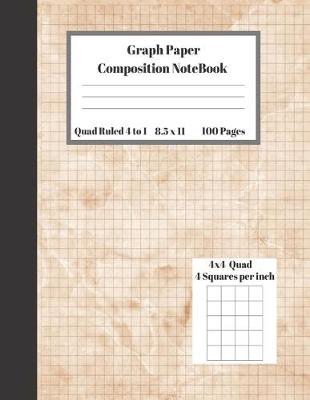 Book cover for Graph Composition Notebook 4 Squares per inch 4x4 Quad Ruled 4 to 1 / 8.5 x 11 100 Pages