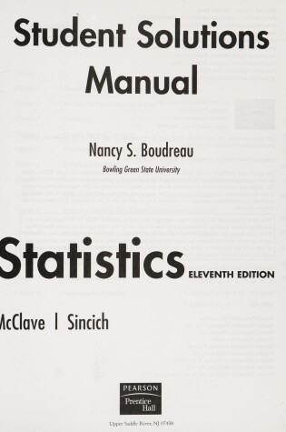 Cover of Student Solutions Manual for Statistics