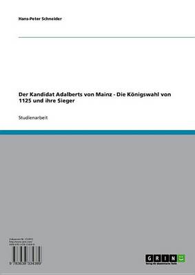 Book cover for Der Kandidat Adalberts Von Mainz