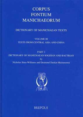 Book cover for Dictionary of Manichaean Texts. Volume III, 2