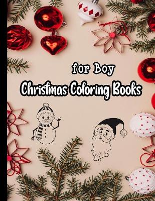 Book cover for Christmas coloring book for boys