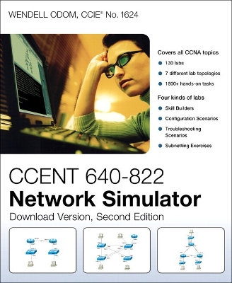 Book cover for CCENT 640-822 Network Simulator, Site License Edition