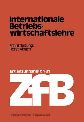 Book cover for Internationale Betriebswirtschaftslehre