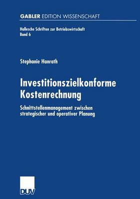 Book cover for Investitionszielkonforme Kostenrechnung