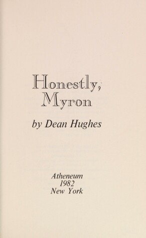 Book cover for Honestly, Myron