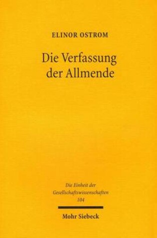 Cover of Die Verfassung der Allmende