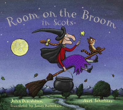 Book cover for Room on the Broom in Scots