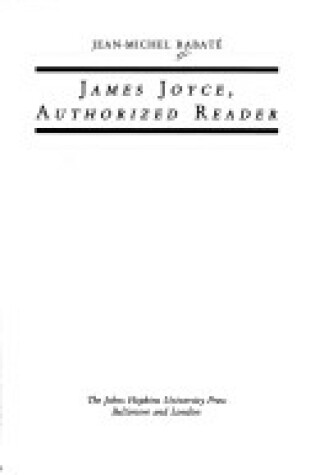 Cover of James Joyce, Unauthorized Reader