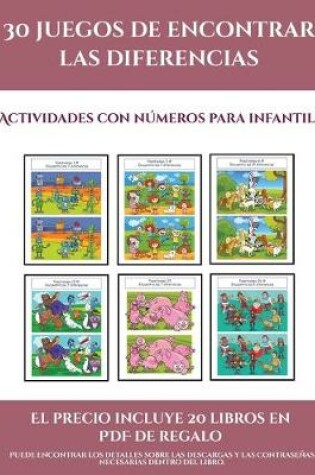 Cover of Actividades con números para infantil (30 juegos de encontrar las diferencias)