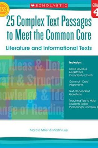 Cover of 25 Complex Text Passages to Meet the Common Core: Literature and Informational Texts, Grade 4