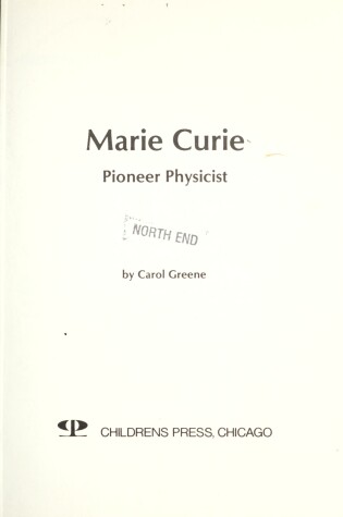 Cover of Marie Curie, Pioneer Physicist