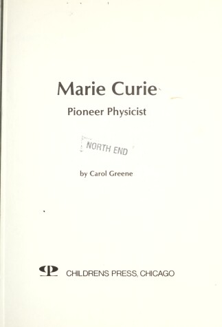 Cover of Marie Curie, Pioneer Physicist