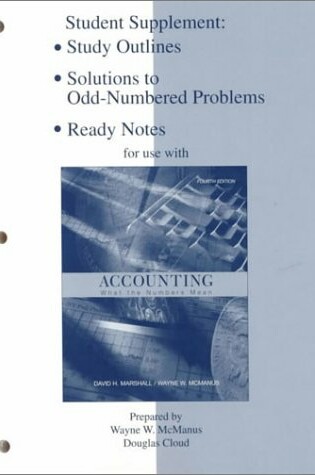 Cover of Study Outline/Ready Notes/Solutions to Odd Number Problems for Use with Accounting