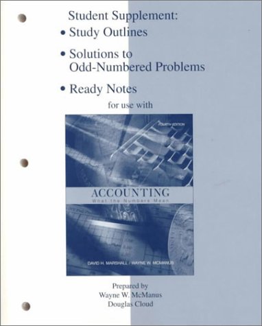 Book cover for Study Outline/Ready Notes/Solutions to Odd Number Problems for Use with Accounting