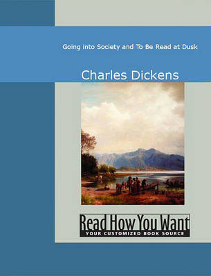 Book cover for Going Into Society and to Be Read at Dusk